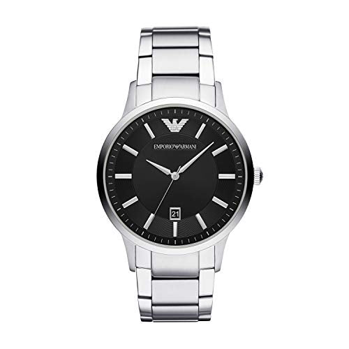 Shop Authentic Emporio Armani Sportivo Black Dial Silver Stainless Steel Watch For Men - AR2457 - Luxxuri