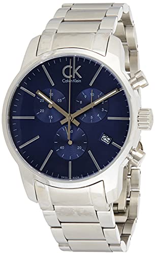 Shop Authentic Calvin Klein City Chronograph Blue Dial Silver Steel Strap Watch for Men - K2G2714N - Luxxuri