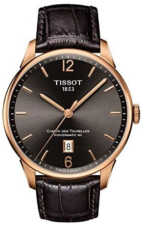 Shop Authentic Tissot T Classic Chemin Des Tourelles Powermatic 80 Brown Dial Brown Leather Strap Watch for Men - T099.407.36.447.00 - Luxxuri