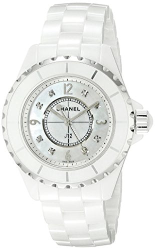 Shop Authentic Chanel J12 Diamonds Quartz Ceramic White Dial White Steel Strap Watch for Women - J12 H2422 - Luxxuri