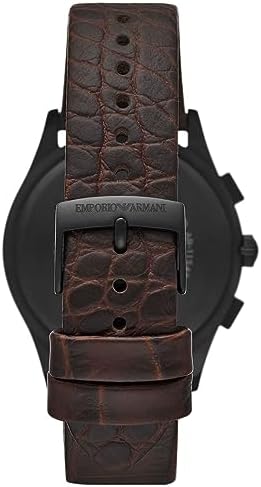 Shop Authentic Emporio Armani Paolo Chronograph Black Dial Brown Leather Strap Watch For Men - AR11549 - Luxxuri