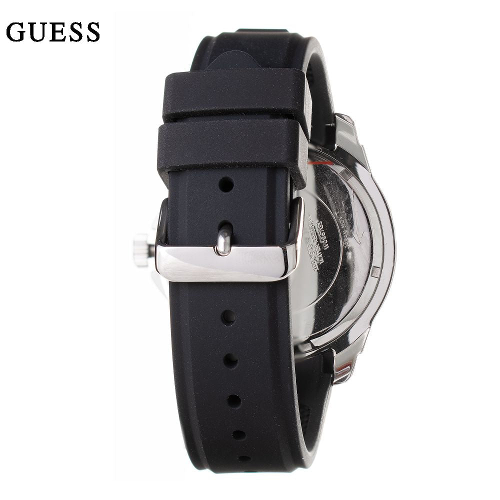Shop Authentic Guess Tread Black Dial Black Rubber Strap Watch for Men - W0967G1 - Luxxuri