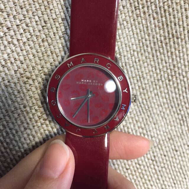 Shop Authentic Marc Jacobs Amy Red Dial Burgundy Leather Strap Watch for Women - MBM1162 - Luxxuri