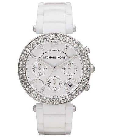 Shop Authentic Michael Kors Parker White Dial White Ceramic Strap Watch for Women - MK5654 - Luxxuri