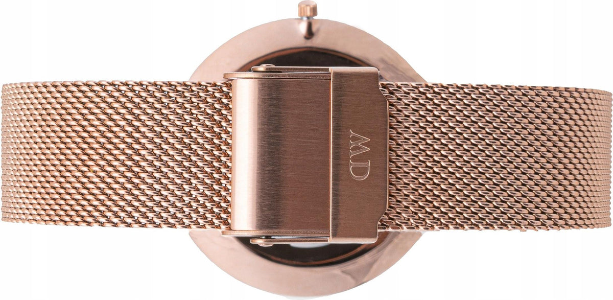 Shop Authentic Daniel Wellington Petite Melrose Black Dial Rose Gold Mesh Strap Watch For Women - DW00100303 - Luxxuri