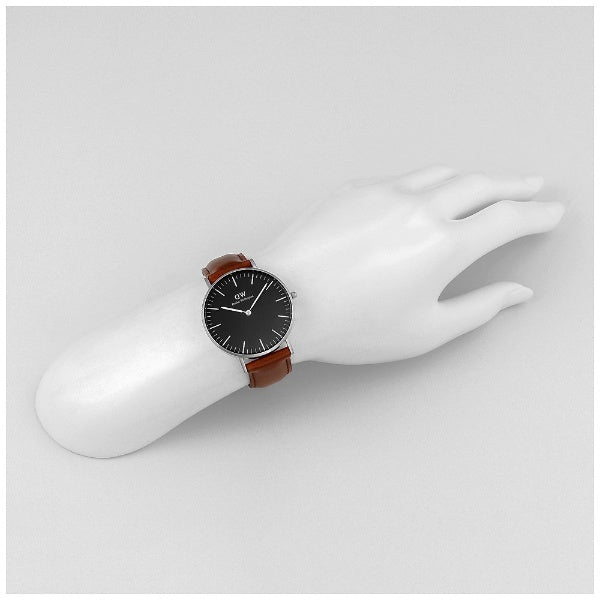 Shop Authentic Daniel Wellington Classic Durham Black Dial Brown Leather Strap Watch For Women - DW00100142 - Luxxuri