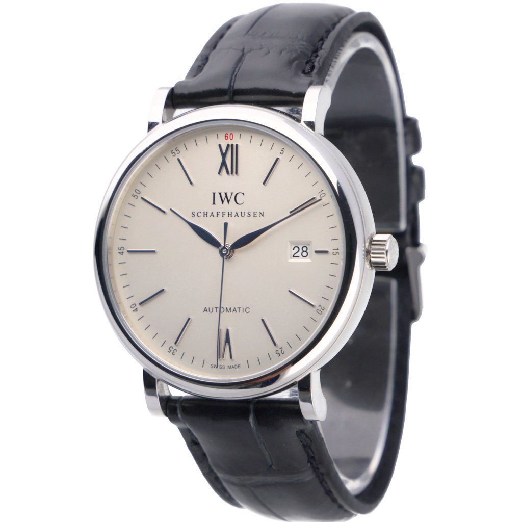 Shop Authentic IWC Portofino Automatic White Dial Black Leather Strap Watch for Men - IW356501 - Luxxuri