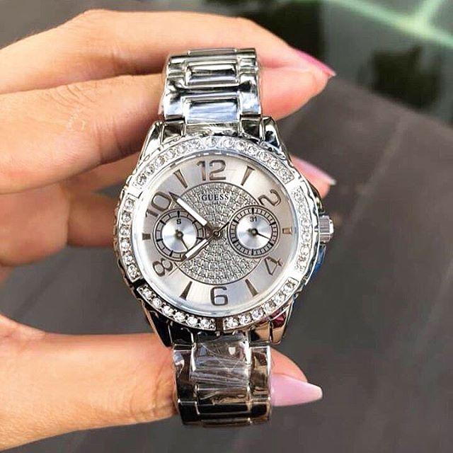 Shop Authentic Guess Sassy Multifunction Quartz Silver Dial Silver Steel Strap Watch For Women - W0705L1 - Luxxuri