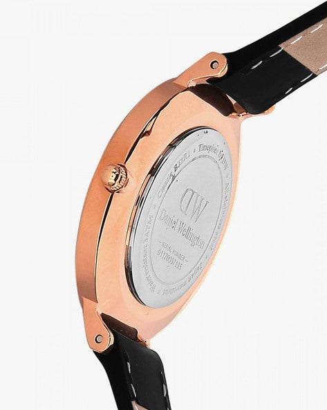 Shop Authentic Daniel Wellington Petite Sheffield Black Dial Black Leather Strap Watch For Women - DW00100168 - Luxxuri