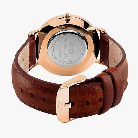 Shop Authentic Daniel Wellington Classic St Mawes White Dial Brown Leather Strap Watch For Men - DW00100006 - Luxxuri