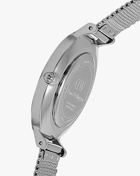 Shop Authentic Daniel Wellington Petite Sterling Black Dial Silver Mesh Bracelet Watch For Women - DW00100304 - Luxxuri
