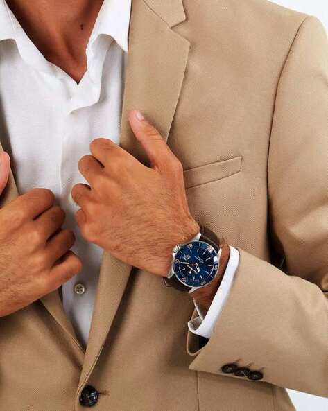 Shop Authentic Maserati Competizione Analog Blue Dial Brown Leather Strap Watch for Men - R8851100004 - Luxxuri