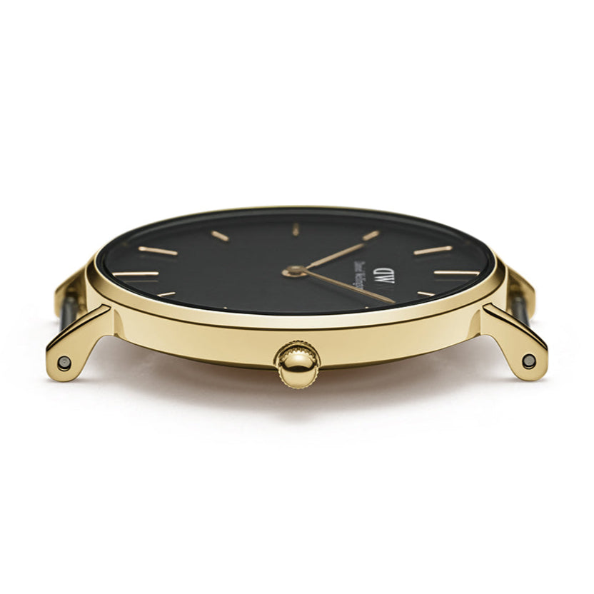 Shop Authentic Daniel Wellington Petite Evergold Black Dial Gold Mesh Strap Watch For Women - DW00100345 - Luxxuri
