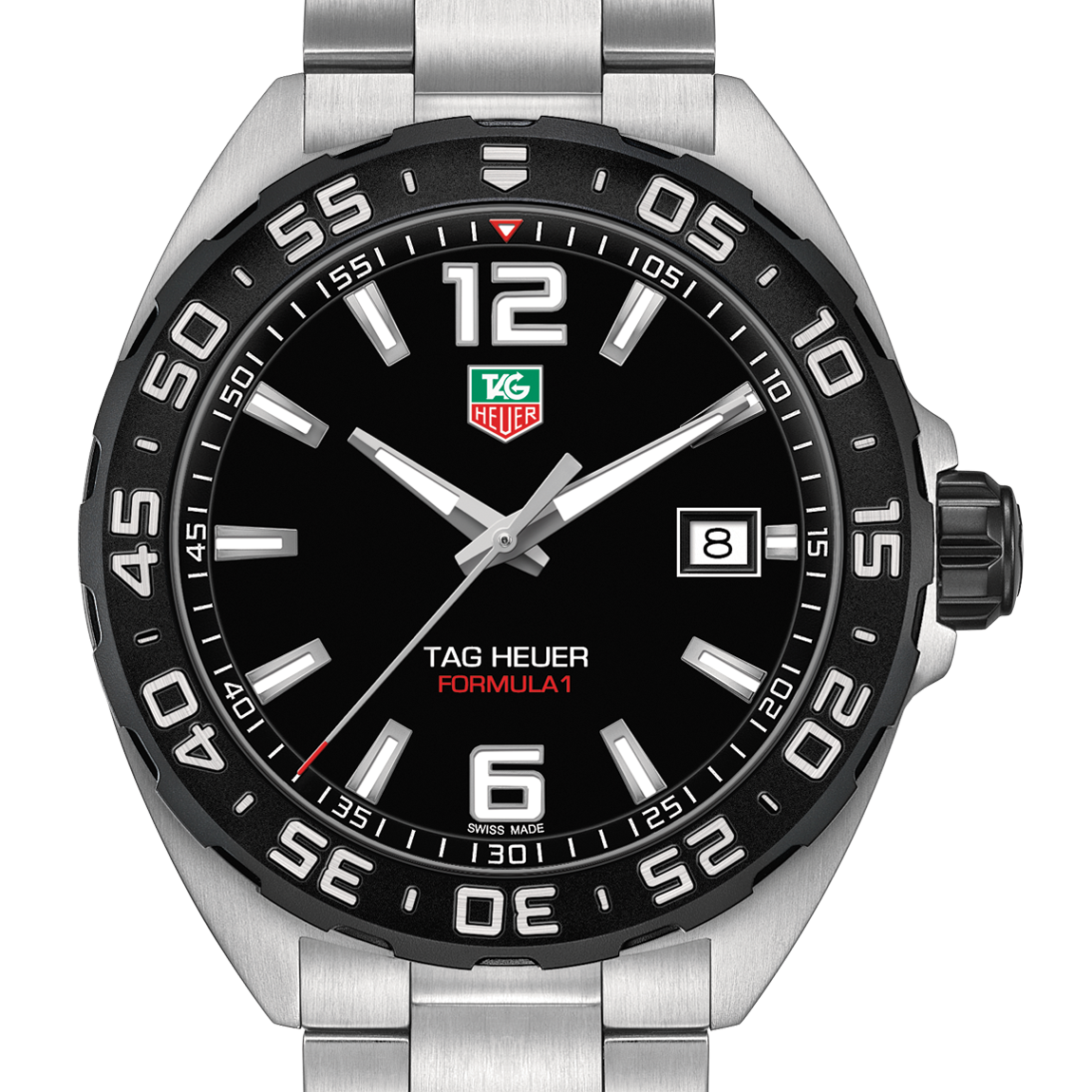 Shop Authentic Tag Heuer Formula 1 Quartz Black Dial Silver Steel Strap Watch for Men - WAZ1110.BA0875 - Luxxuri