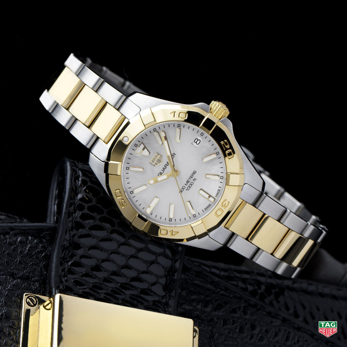 Shop Authentic Tag Heuer Aquaracer Mother of Pearl Dial Two Tone Steel Strap Watch for Men - WBD1420.BB0321 - Luxxuri