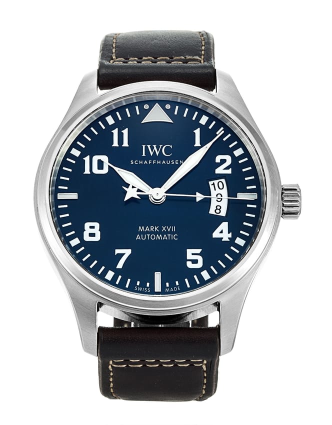Shop Authentic IWC Pilots Watch Mark XVII Edition Le Petit Prince Blue Dial Brown Leather Strap Watch for Men - IW326506 - Luxxuri