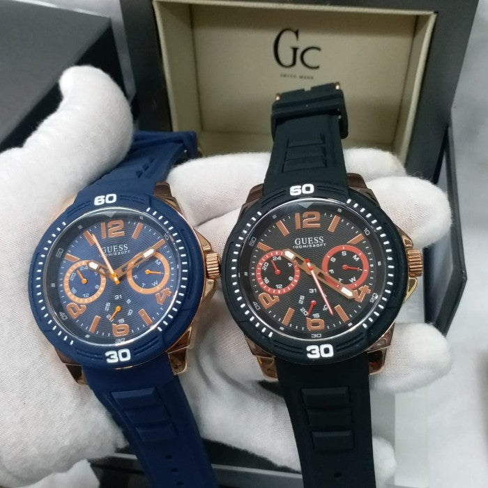 Shop Authentic Guess Tread Black Dial Black Rubber Strap Watch for Men - W0967G1 - Luxxuri
