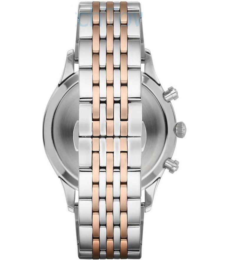 Shop Authentic Emporio Armani Sportivo Chronograph Silver Dial Two Tone Steel Strap Watch For Men - AR5999 - Luxxuri