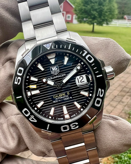 Shop Authentic Tag Heuer Aquaracer Black Dial Watch for Men - WAY211A.BA0928 - Luxxuri