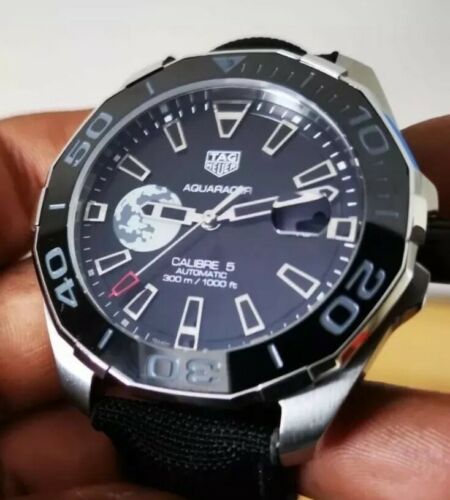 Shop Authentic Tag Heuer Aquaracer Moon Black Dial Watch for Men - WAY201J.FC6370 - Luxxuri