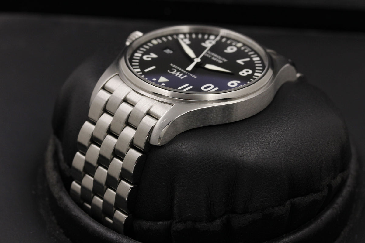 Shop Authentic IWC Pilot’s Watch Mark XVIII Black Dial Silver Steel Strap Watch for Men - IW327015 - Luxxuri