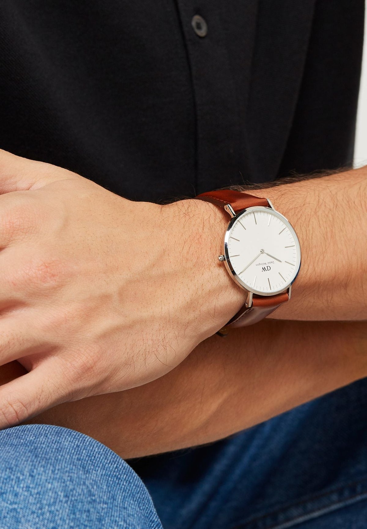 Shop Authentic Daniel Wellington Classic St Mawes White Dial Brown Leather Strap Watch For Men - DW00100021 - Luxxuri