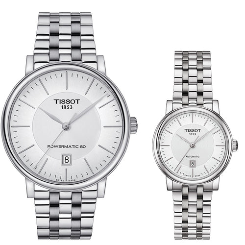Shop Authentic Tissot T Classic Carson Premium Powermatic 80 White Dial Silver Steel Strap Watch For Men - T122.407.11.031.00 - Luxxuri