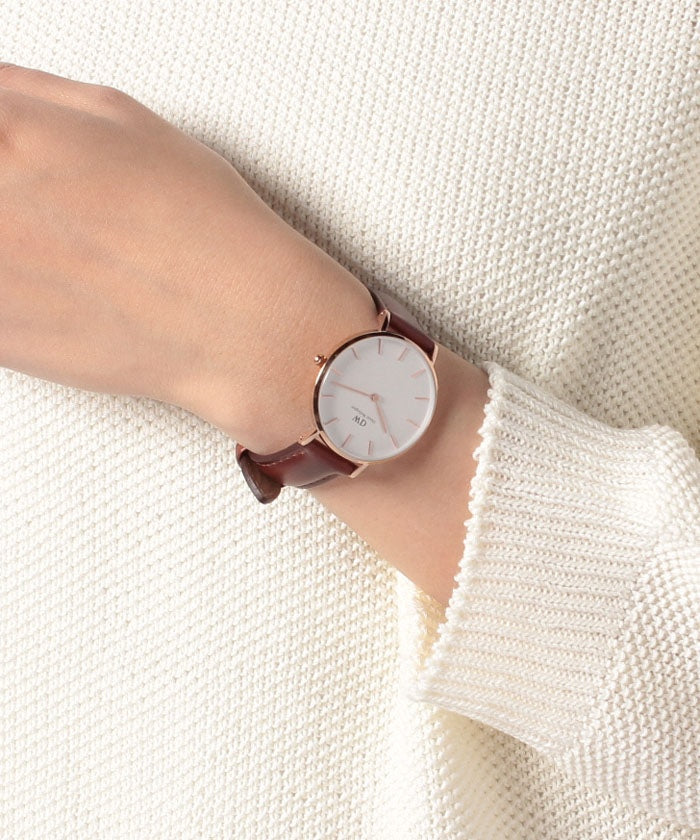 Shop Authentic Daniel Wellington Petite St Mawes White Dial Brown Leather Strap Watch For Women - DW00100175 - Luxxuri