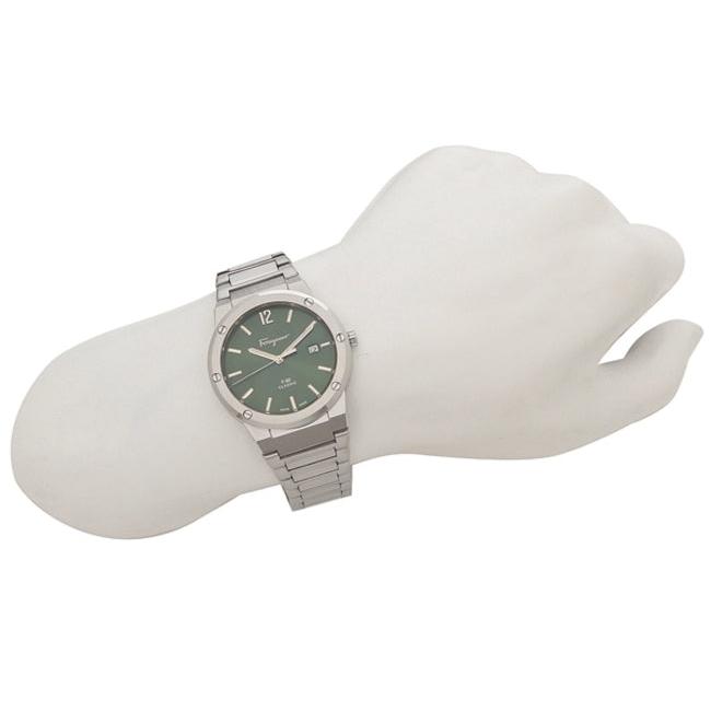 Shop Authentic Salvatore Ferragamo F-80 Classic Green Dial Silver Steel Strap Watch for Men - SFDT02123 - Luxxuri