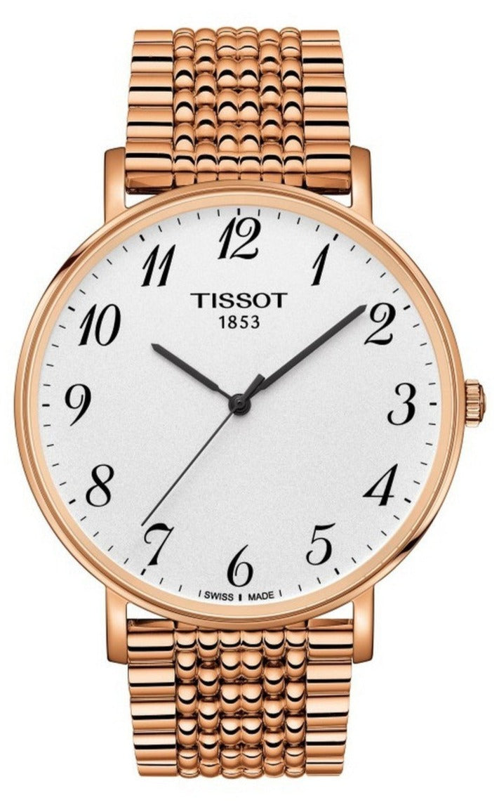 Shop Authentic Tissot T Classic Everytime White Dial Rose Gold Mesh Bracelet Watch for Men - T109.610.33.032.00 - Luxxuri