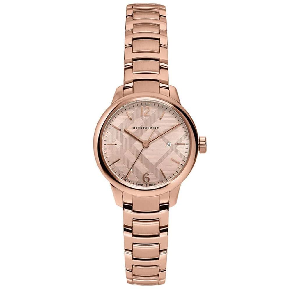 Shop Authentic Burberry The Classic Rose Gold Dial Rose Gold Steel Strap Watch for Women - BU10116 - Luxxuri