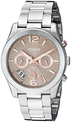 Shop Authentic Fossil Perfect Boyfriend Taupe Dial Silver Steel Strap Watch for Women - ES4146 - Luxxuri