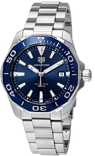 Shop Authentic Tag Heuer Aquaracer Blue Dial Quartz Silver Steel Strap Watch for Men - WAY111C.BA0928 - Luxxuri