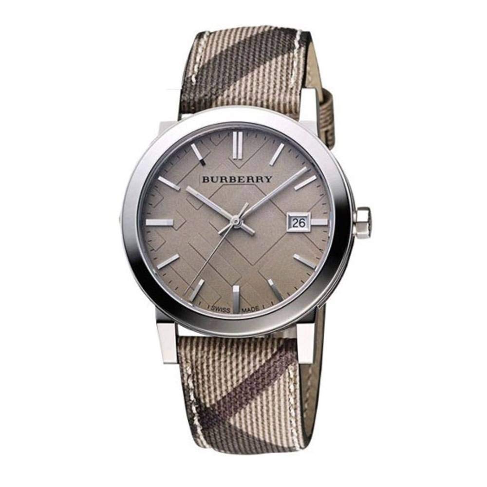 Shop Authentic Burberry The City Beige Dial Chequered Brown Leather Strap Watch for Women - BU9029 - Luxxuri