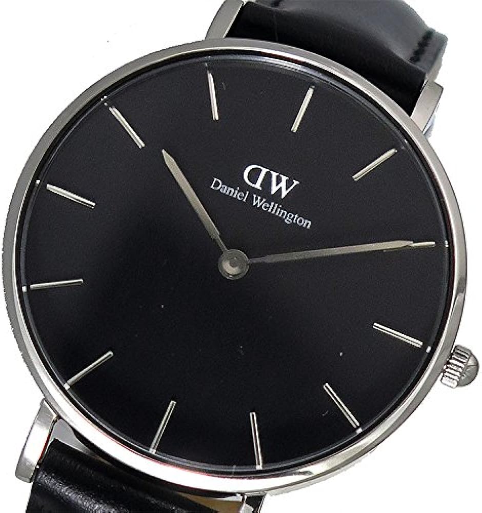 Shop Authentic Daniel Wellington Petite Sheffield Black Dial Black Leather Strap Watch For Women - DW00100180 - Luxxuri