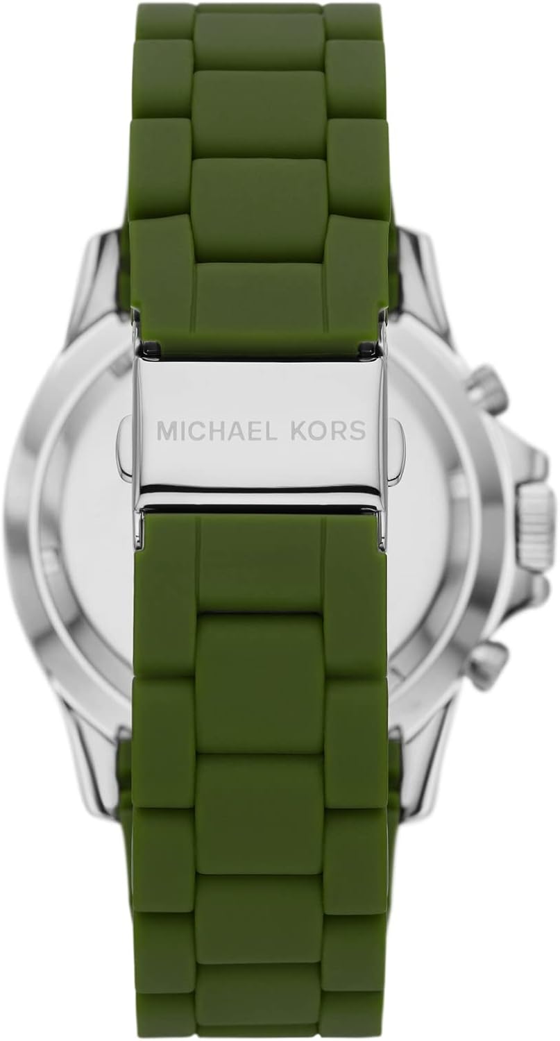 Shop Authentic Michael Kors Everest Chronograph Black Dial Green Silicone Strap Watch For Men - MK8981 - Luxxuri