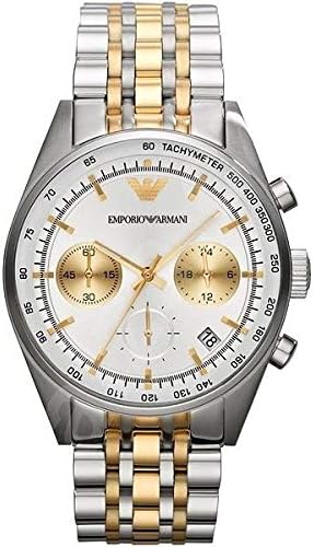 Shop Authentic Emporio Armani Sportivo Chronograph Silver Dial Two Tone Steel Strap Watch For Men - AR5999 - Luxxuri