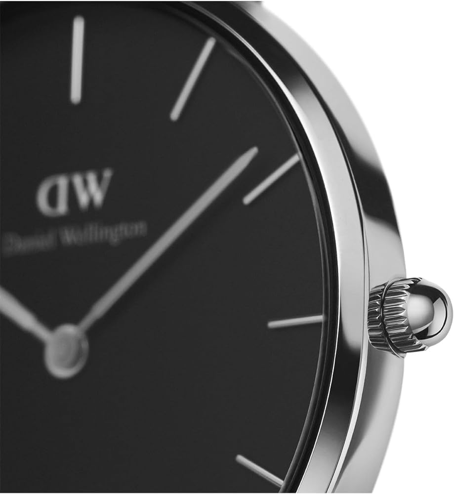 Shop Authentic Daniel Wellington Petite Sterling Black Dial Silver Mesh Bracelet Watch For Women - DW00100304 - Luxxuri