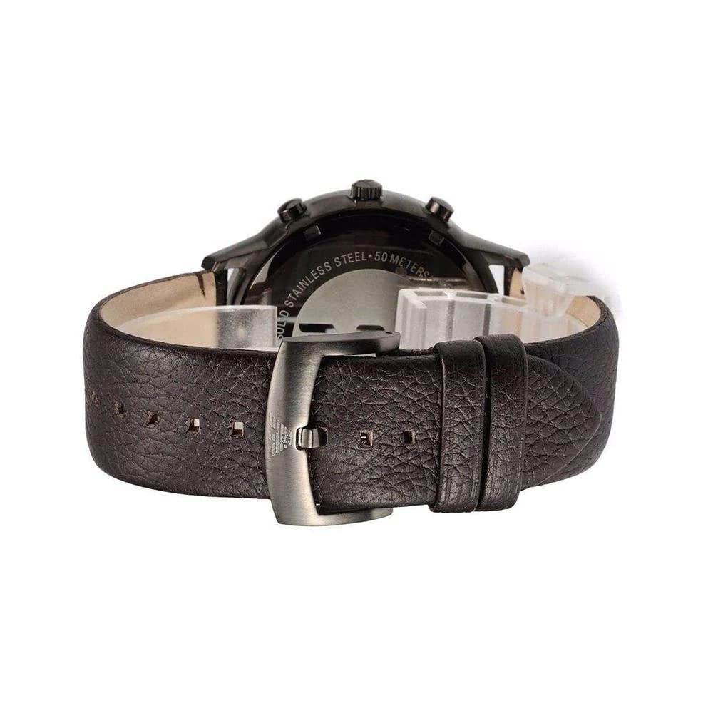 Shop Authentic Emporio Armani Sportivo Black Dial Brown Leather Strap Watch For Men - AR2462 - Luxxuri