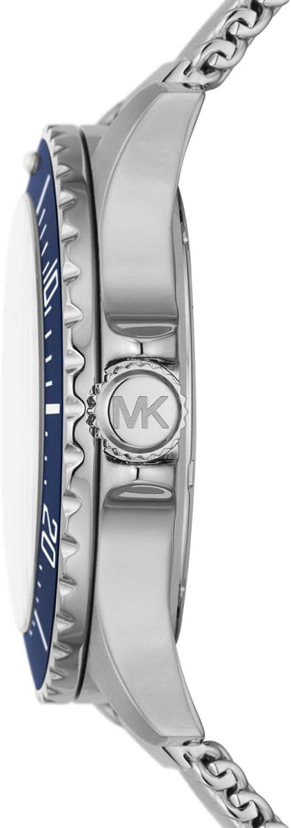 Shop Authentic Michael Kors Everest Quartz Blue Dial Silver Mesh Bracelet Watch For Men - MK9082 - Luxxuri