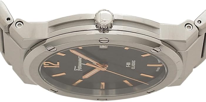 Shop Authentic Salvatore Ferragamo F-80 Classic Black Dial Silver Steel Strap Watch for Men - SFDT02423 - Luxxuri