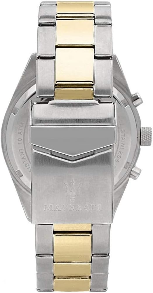 Shop Authentic Maserati Competizione Chronograph Black Dial Two Tone Steel Strap Watch For Men - R8853100016 - Luxxuri