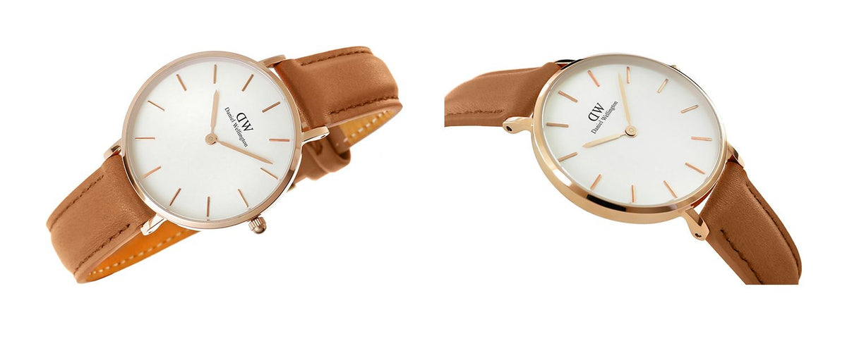 Shop Authentic Daniel Wellington Petite Durham White Dial Brown Leather Strap Watch For Women - DW00100172 - Luxxuri