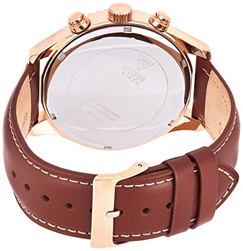 Shop Authentic Guess Persuit Chronograph Blue Dial Brown Leather Strap Watch for Men - W0500G1 - Luxxuri
