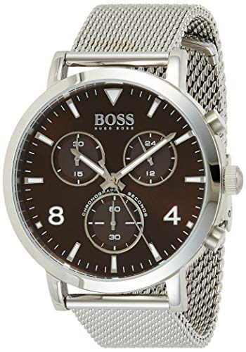 Shop Authentic Hugo Boss Spirit Brown Dial Silver Mesh Bracelet Watch for Men - 1513694 - Luxxuri