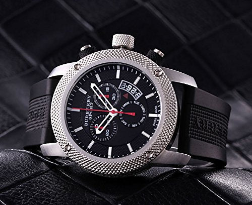 Shop Authentic Burberry Endurance Sport Chronograph Black Dial Black Rubber Strap Watch for Men - BU7700 - Luxxuri