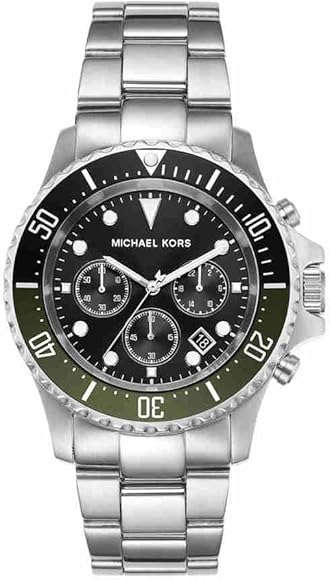 Shop Authentic Michael Kors Everest Chronograph Black Dial Silver Steel Strap Watch For Men - MK8976 - Luxxuri