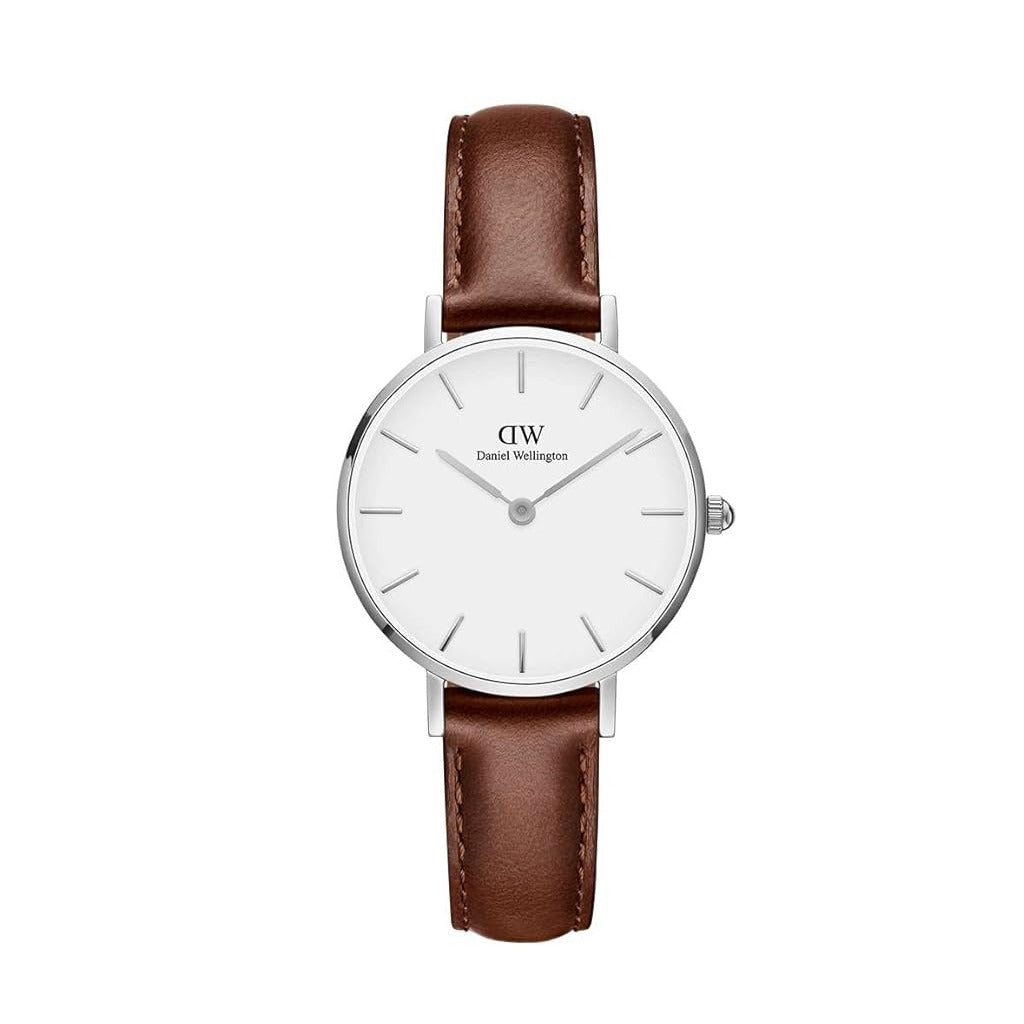 Shop Authentic Daniel Wellington Classic Bristol White Dial Brown Leather Strap Watch For Women - DW00100056 - Luxxuri
