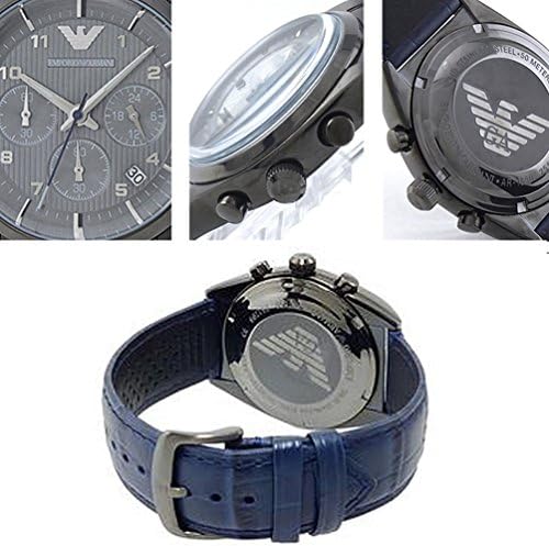 Shop Authentic Emporio Armani Sportivo Chronograph Blue Dial Blue Leather Strap Watch For Men - AR6126 - Luxxuri