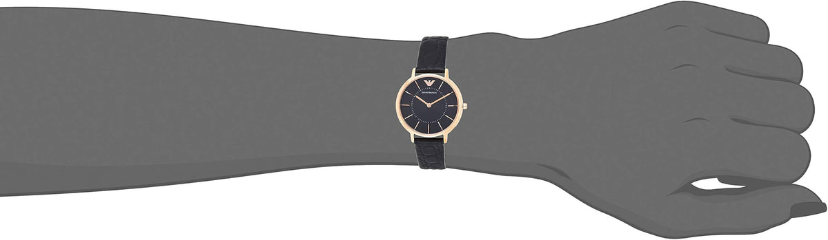 Shop Authentic Emporio Armani Kappa Quartz Black Dial Black Leather Strap Watch For Women - AR11064 - Luxxuri